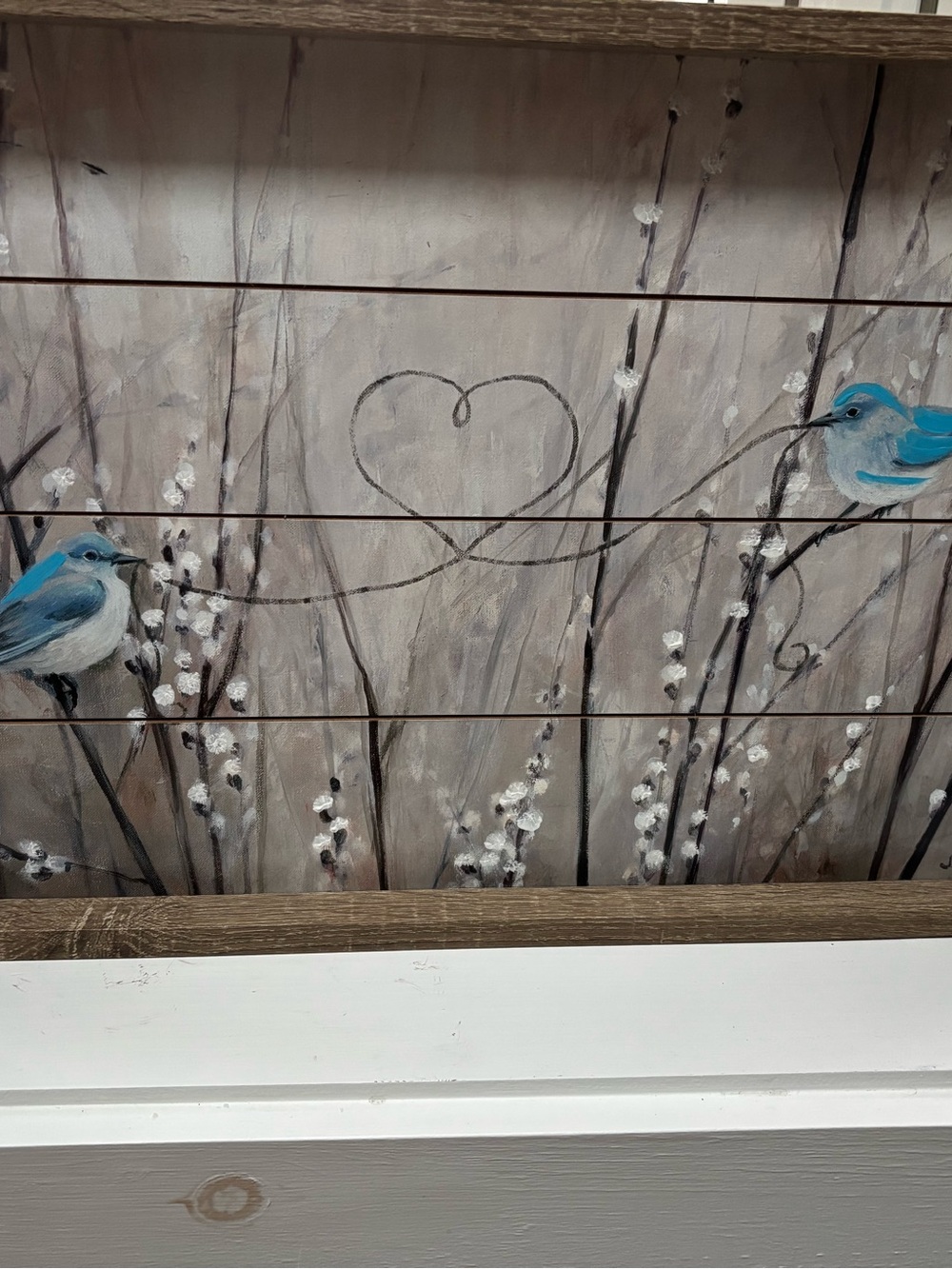 Pretty Birds Neutral String . by artist Julia Purinton. Wall art